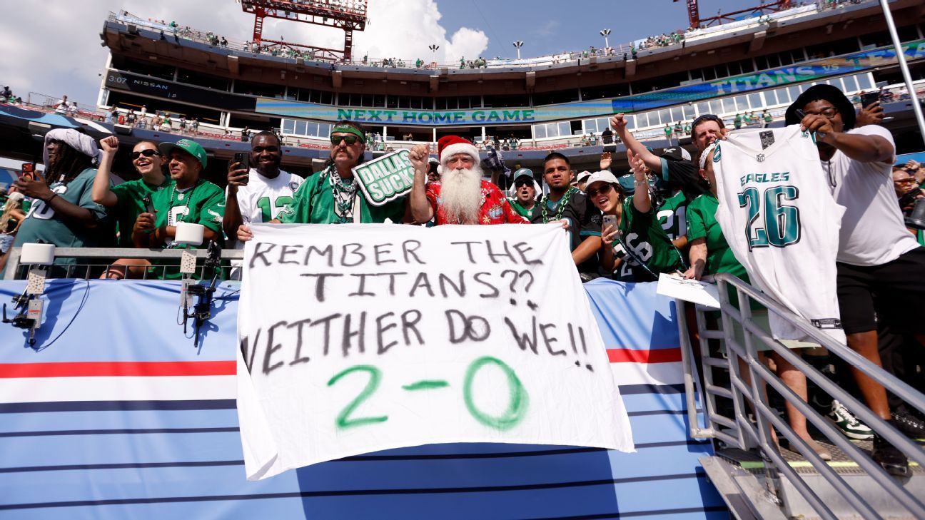 😈 Eagles poking fun at Titans tops NFL Week 2 trolls