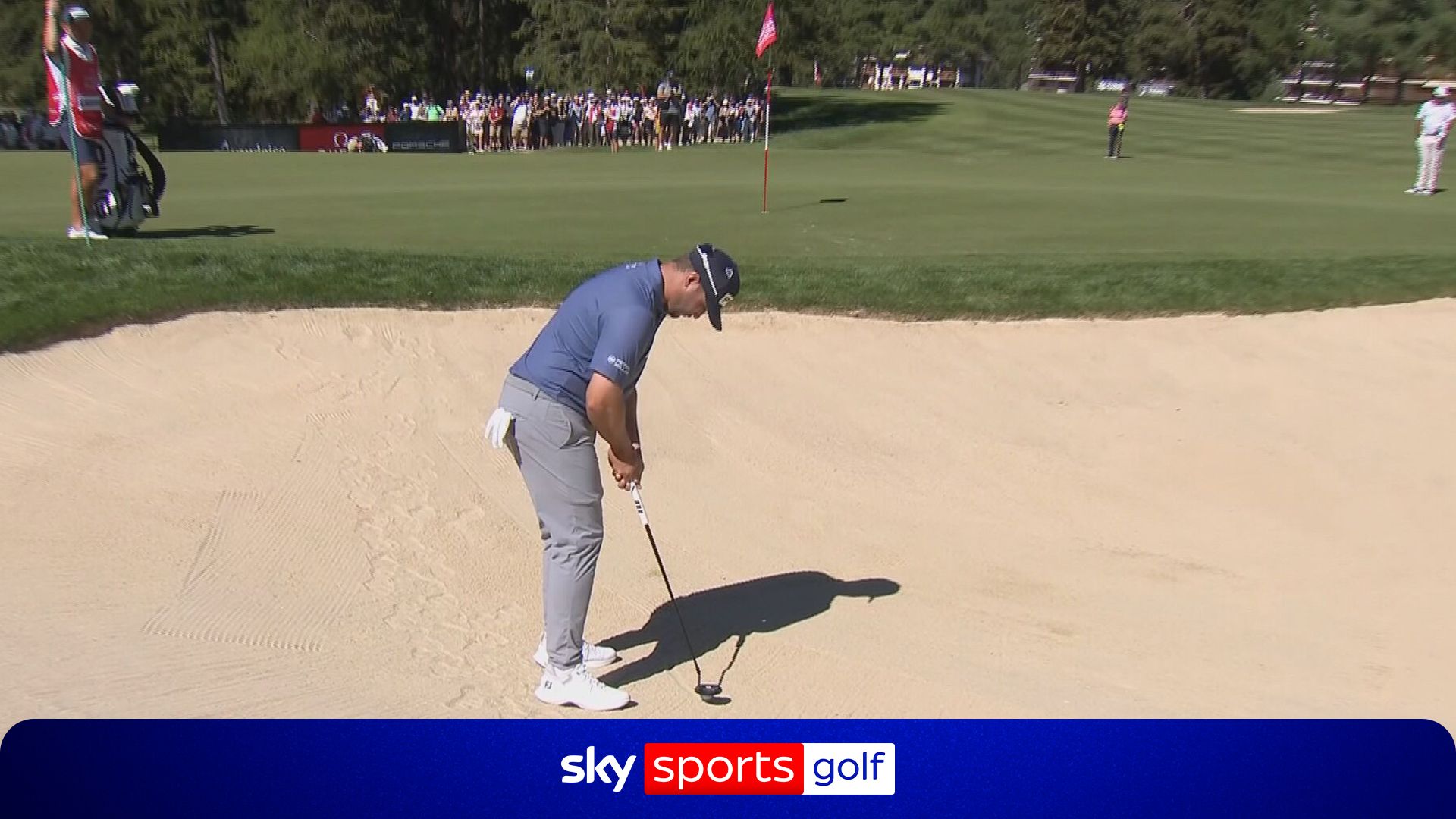 Putter in bunker FAIL before brilliant follow-up shot from leader Lawrence!