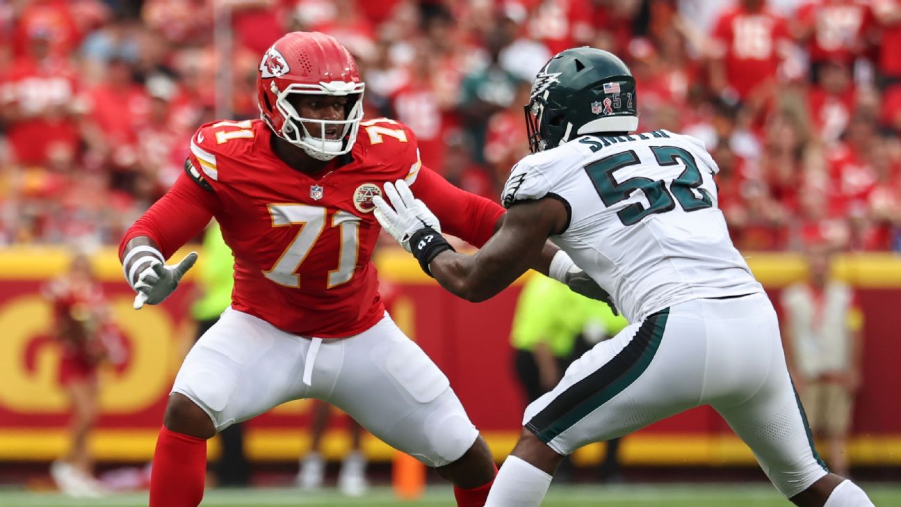 Chiefs set to use undrafted rookie at LT as Simmons ruled out