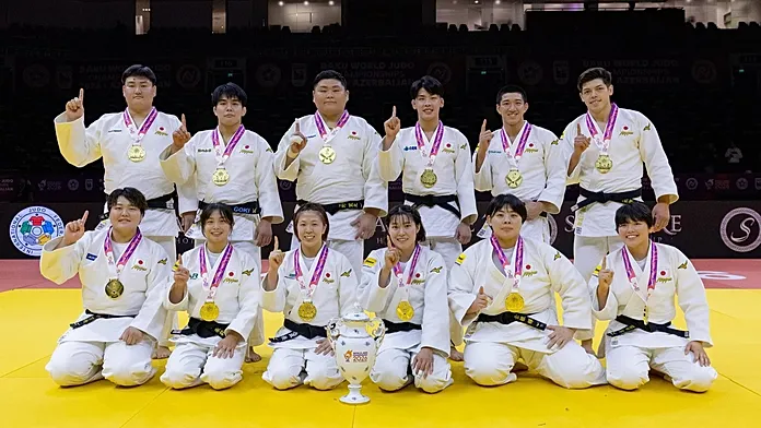 Judo: Japan reclaim mixed team world title with eighth gold in Baku