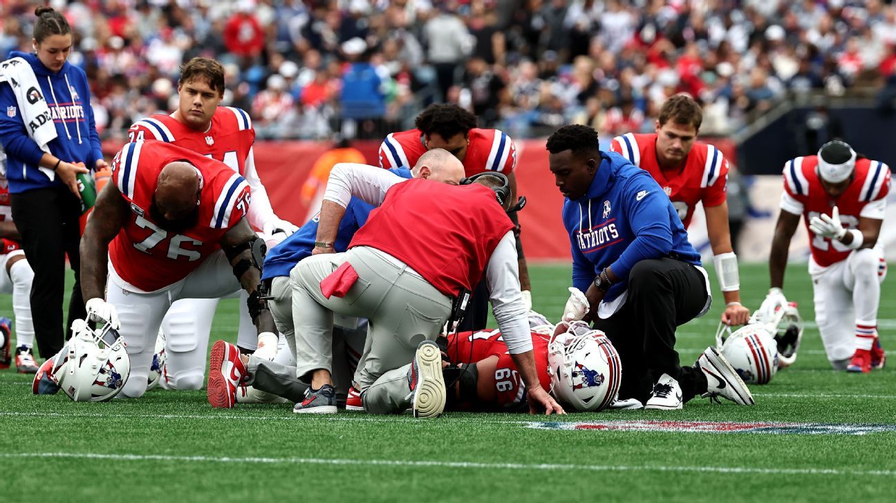 RB Henderson, LT Campbell exit Patriots' rout of Raiders with injuries