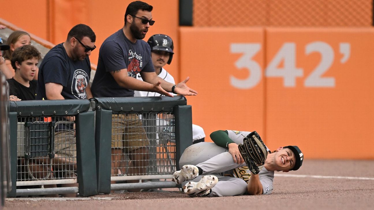 A's outfielder Gelof sues Tigers for damages caused by metal fence