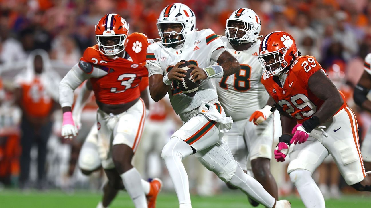 Week 5 Power Rankings: Miami moves up, Missouri and Pitt join the top 25