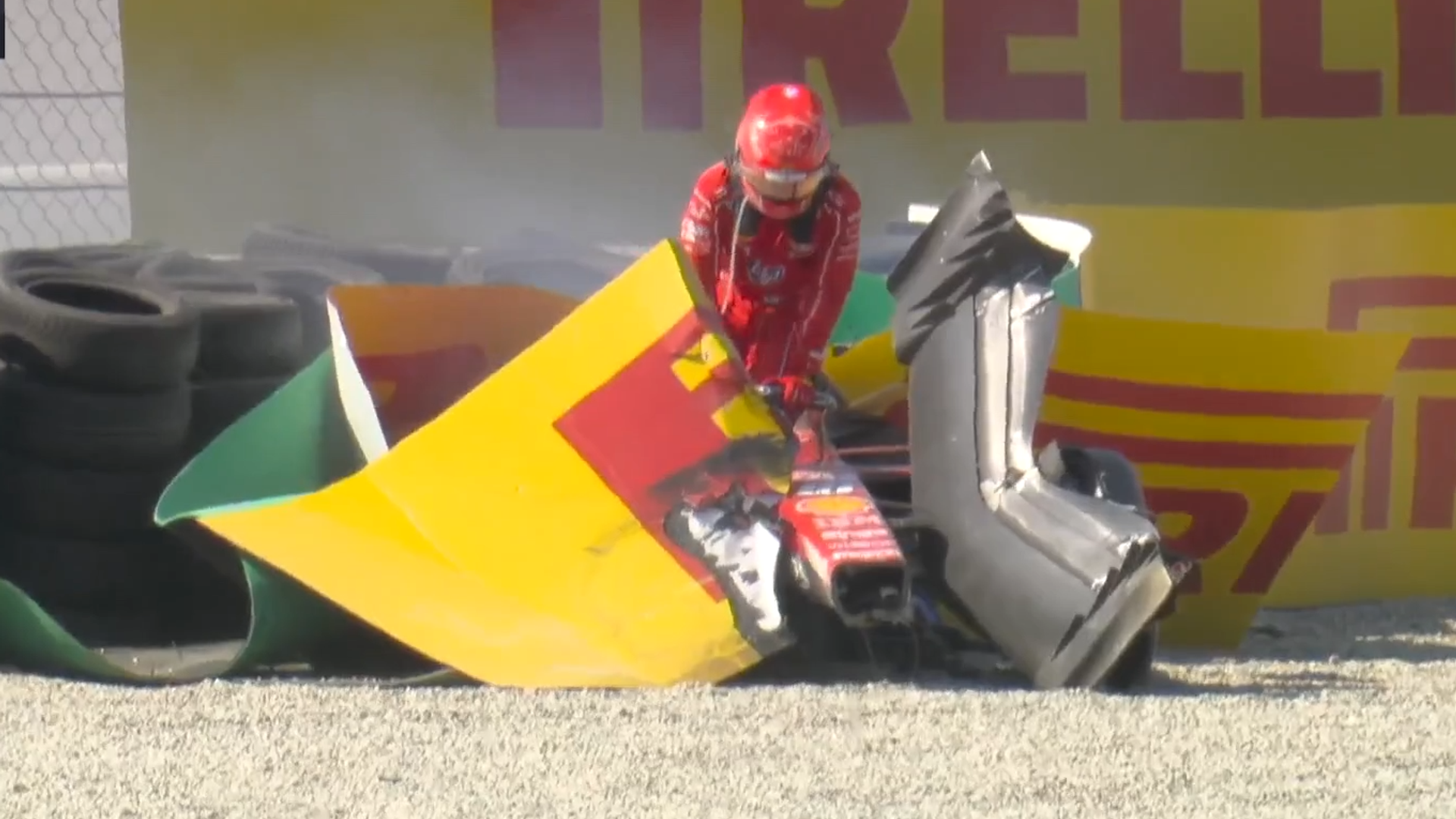 Italian GP: Race stopped after huge Leclerc crash as Russell leads LIVE!