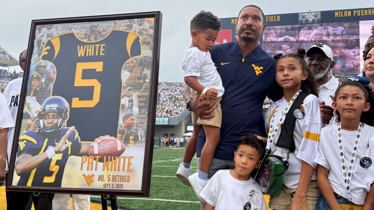 WVU retires record-setting QB White's No. 5 jersey