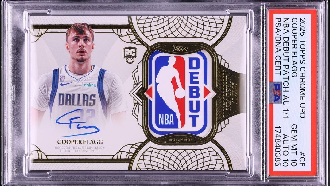 💰 Flagg's 1-of-1 rookie debut patch card sells for record $8.04M