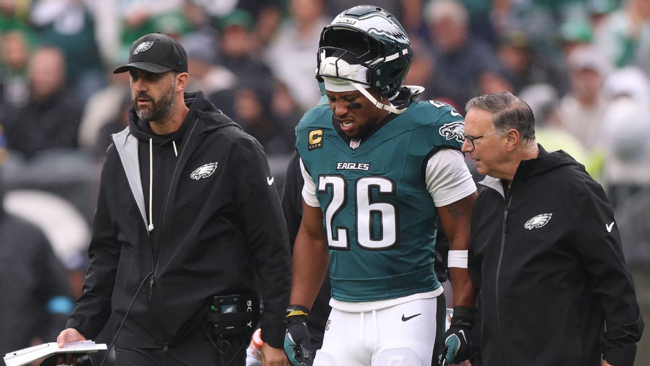 Eagles RB Barkley won't return vs. Rams due to hamstring injury