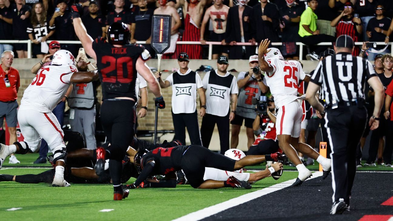 Replay review confirms goal-line stop as Texas Tech tops Houston