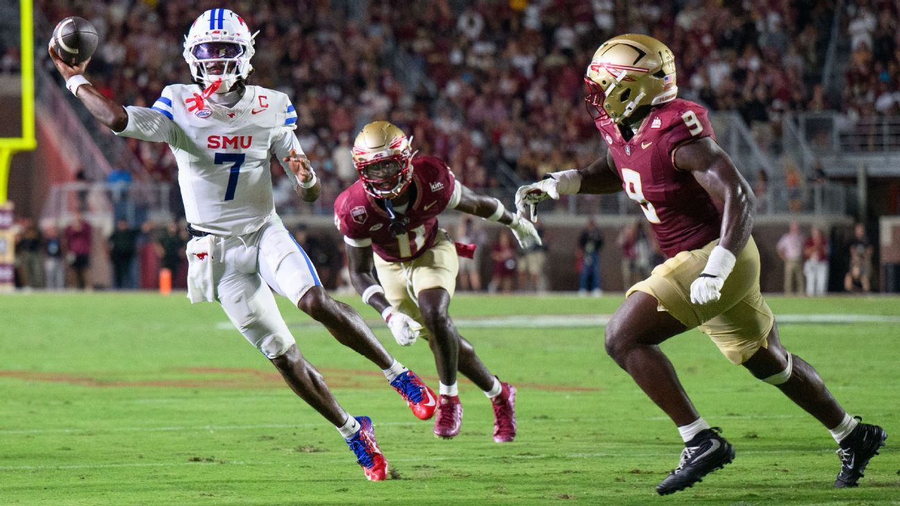 Jennings sheds INTs, throws for 430 in SMU's win